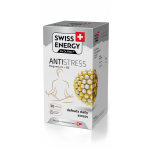 Анти-стрес, ANTISTRESS Magnesium+B6, Swiss Energy, магній та вітамін В6, 30 капсул