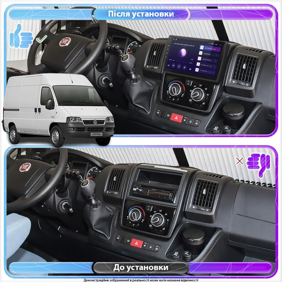 Штатная магнитола Lesko для Fiat Ducato II 2006-2011 экран 9" 4/64Gb CarPlay 4G Wi-Fi GPS Prime