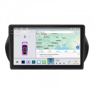 Штатная магнитола Lesko для Fiat Qubo I Рестайлинг 2016-2019 экран 10" 4/64 QLED CarPlay 4G Wi-Fi GPS 360 Prime