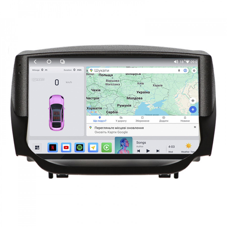 Штатная магнитола Lesko для Ford EcoSport I 2014-2018 экран 9" 4/64 QLED CarPlay 4G Wi-Fi GPS 360 Prime