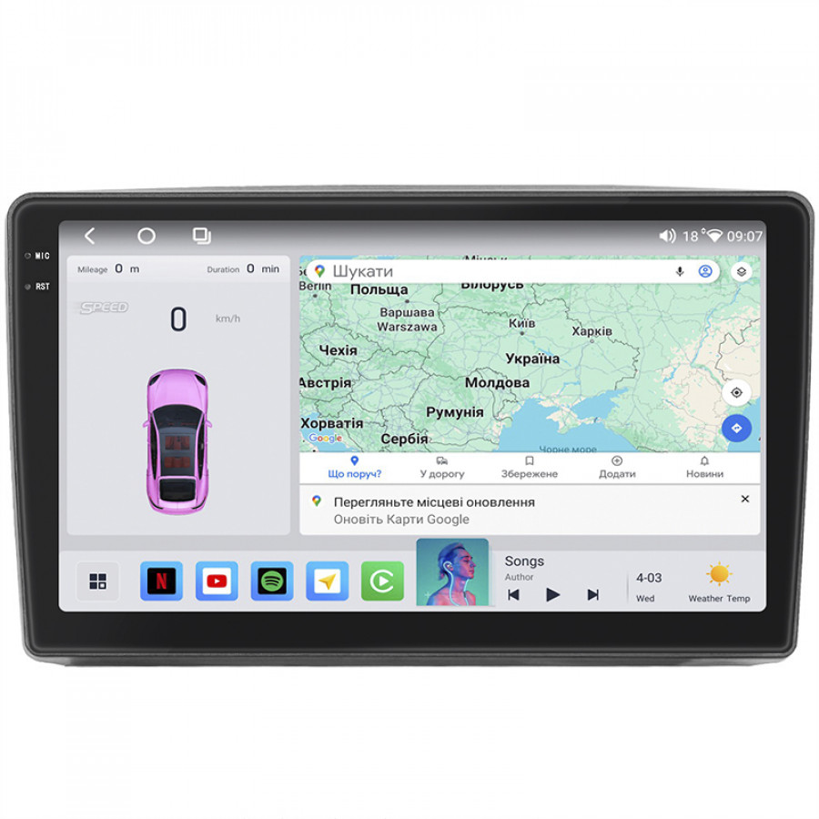 Штатная магнитола Lesko для Ford Escape I 2000-2004 экран 9" 4/64 QLED CarPlay 4G Wi-Fi GPS 360 Prime