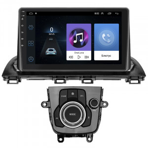 Штатная магнитола Lesko для Mazda 3 III (BM) Рестайлинг 2016-2019 экран 9" 1/16Gb Wi-Fi GPS Base