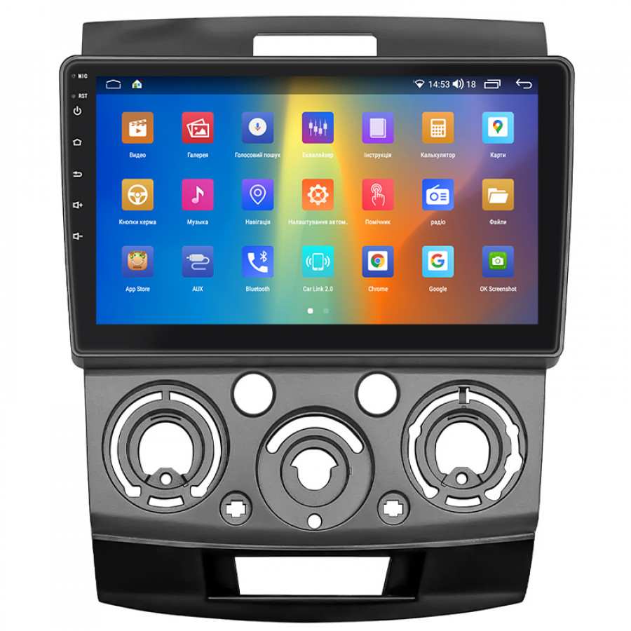 Штатная магнитола Lesko для Ford Everest II 2006-2009 экран 9" 2/32Gb CarPlay 4G Wi-Fi GPS Prime