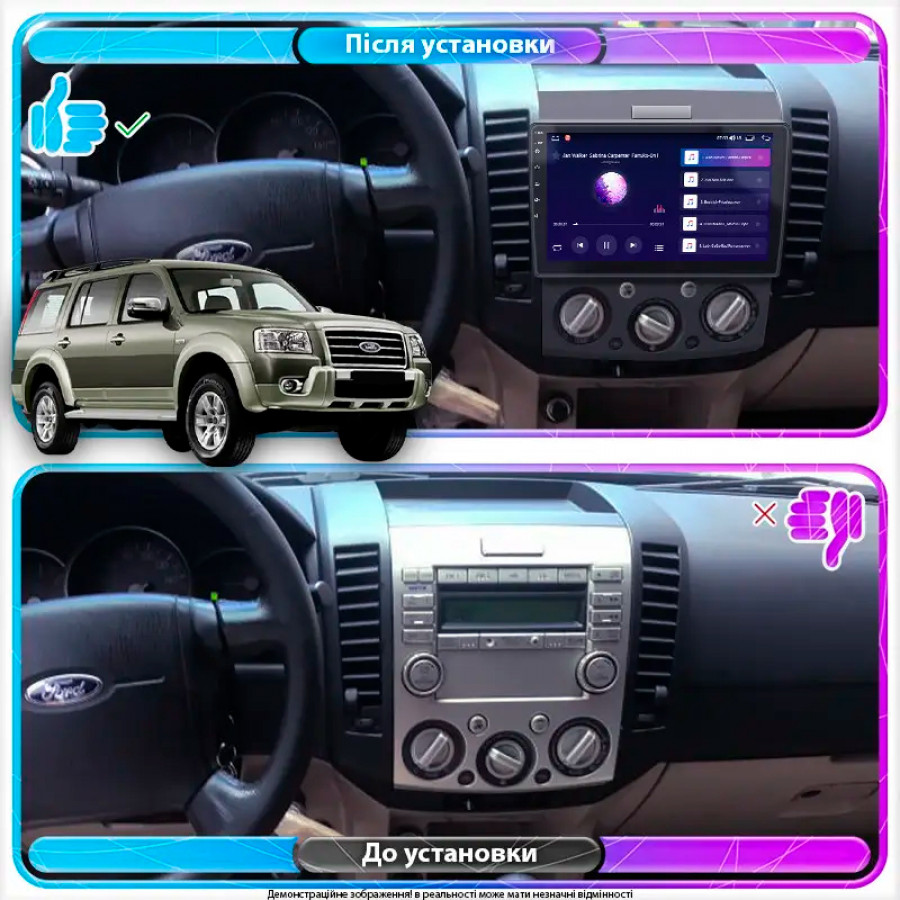 Штатная магнитола Lesko для Ford Everest II 2006-2009 экран 9" 6/128Gb 4G Wi-Fi GPS Top
