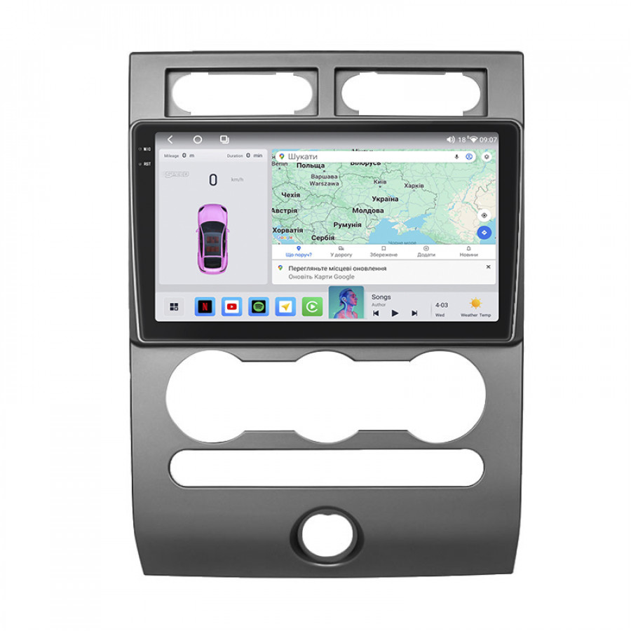 Штатная магнитола Lesko для Ford Expedition III Рестайлинг 2014-2017 экран 9" 4/64 QLED CarPlay 4G Wi-Fi GPS 360 Prime