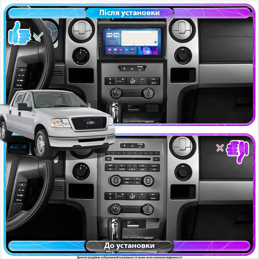 Штатная магнитола Lesko для Ford F-150 XII Auto AC 2008-2014 экран 9" 4/64Gb CarPlay 4G Wi-Fi GPS Prime