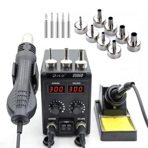 Паяльна станція JCD 750W 8586D з феном (жала I, B, K, 2.4D, 3C)