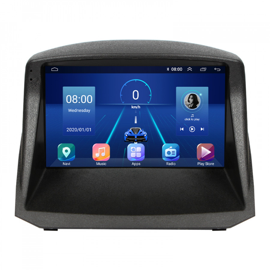 Штатная магнитола Lesko для Ford Fiesta Mk6 2008-2013 экран 9" 2/32Gb 4G Wi-Fi GPS Top