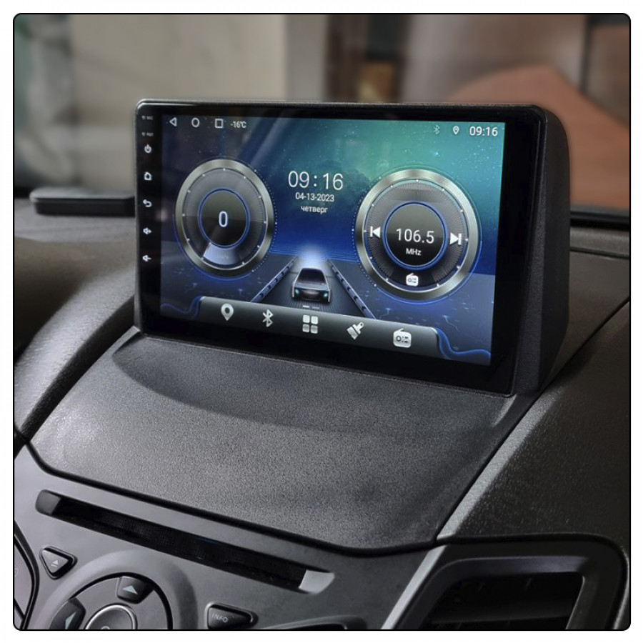 Штатная магнитола Lesko для Ford Fiesta Mk6 Рестайлинг 2012-2019 экран 9" 2/32Gb 4G Wi-Fi GPS Top