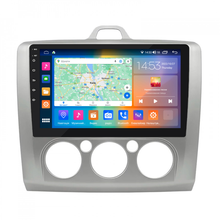 Штатная магнитола Lesko для Ford Focus II (North America) 2007-2010 экран 9" 4/64Gb CarPlay 4G Wi-Fi GPS Prime