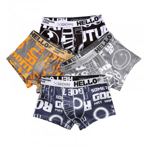 Набор мужских трусов боксеров PA-3187 с принтом Black/Orange/Gray/Sapphire Blue bp 4 шт 2XL