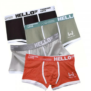 Набор мужских трусов боксеров PB-3199 Light gray/Green/Coral/Black из 4 шт  L
