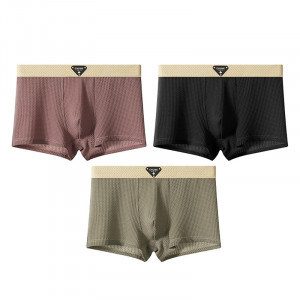Набор мужских трусов боксеров B6425 Olive/Black/Brick Red из 3 шт 2XL
