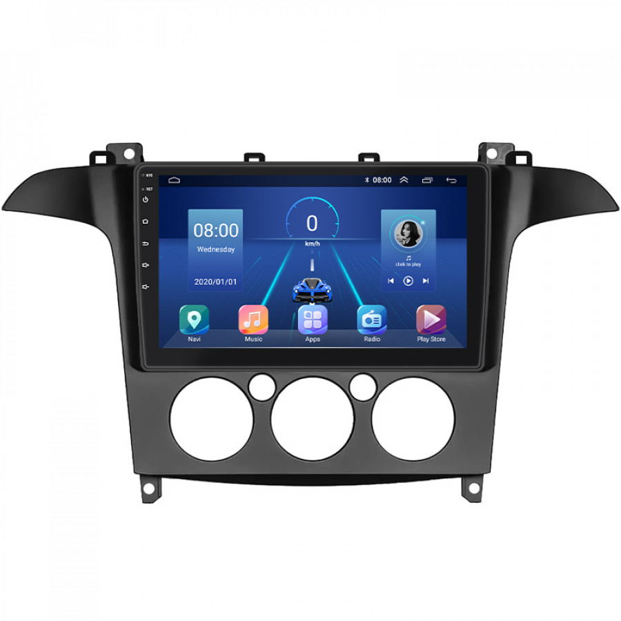 Штатная магнитола Lesko для Ford Galaxy II 2006-2010 экран 9" 6/128Gb 4G Wi-Fi GPS Top