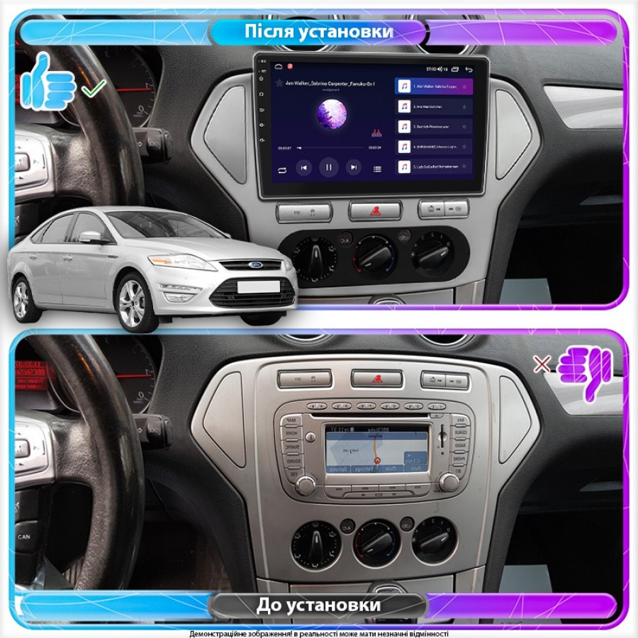 Штатная магнитола Lesko для Ford Mondeo IV 2006-2010 экран 10" 6/128Gb 4G Wi-Fi GPS Top