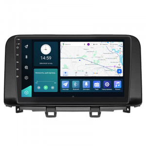 Штатная магнитола Lesko для Hyundai Kona I Рестайлинг 2020-2021 экран 10" 4/32Gb 4G Wi-Fi GPS Top