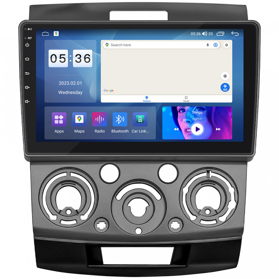 Штатная магнитола Lesko для Ford Ranger II 2006-2009 экран 9" 4/64Gb CarPlay 4G Wi-Fi GPS Prime