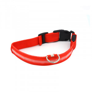 Светодиодный LED ошейник USB светящийся для собак и котов Red S