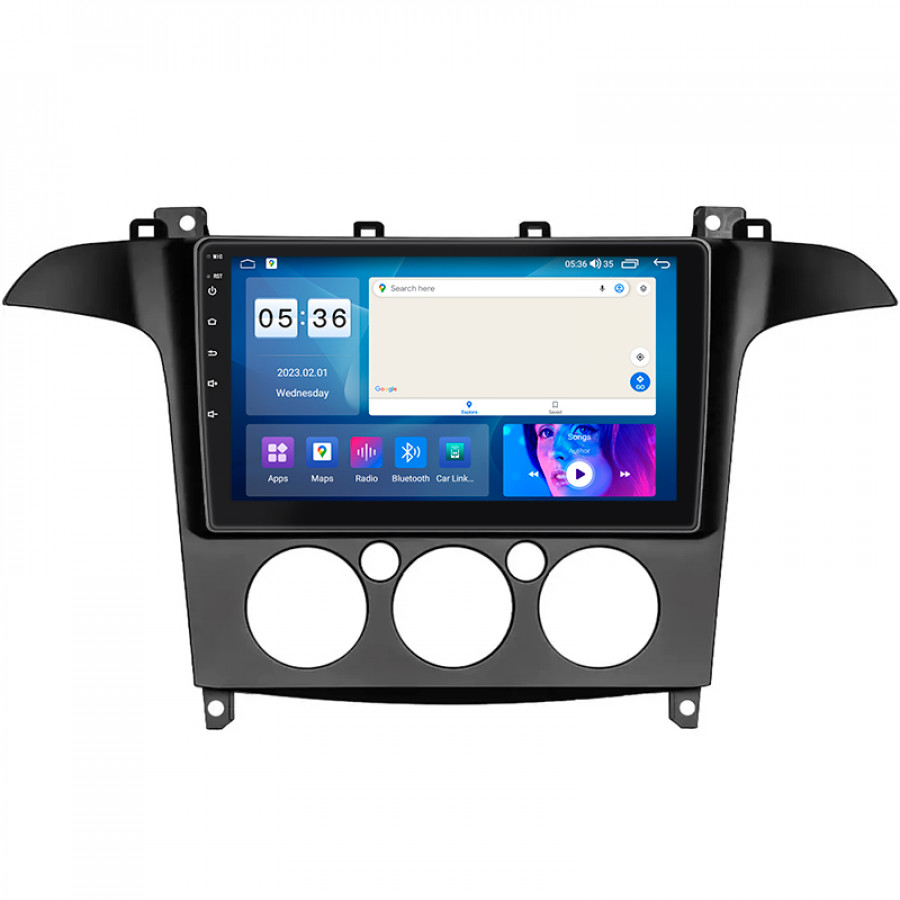 Штатная магнитола Lesko для Ford S-MAX I 2006-2010 экран 9" 2/32Gb CarPlay 4G Wi-Fi GPS Prime
