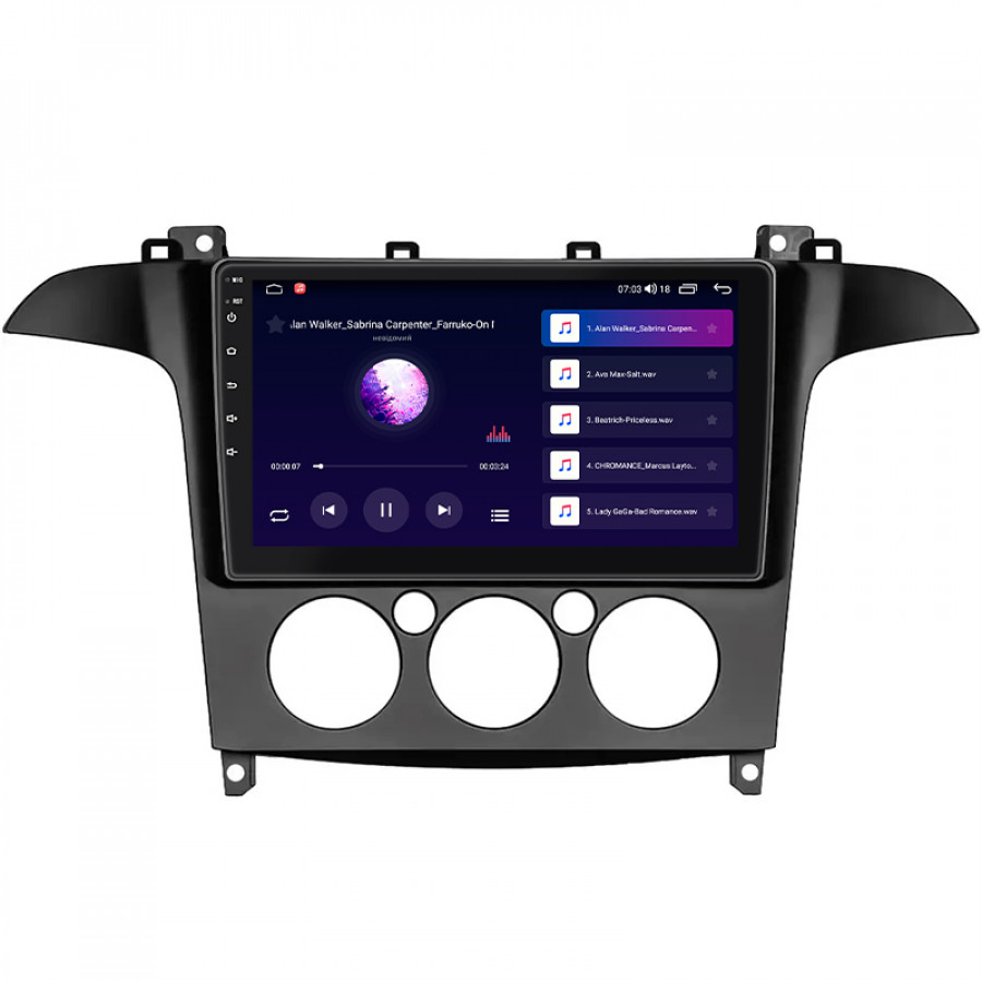 Штатная магнитола Lesko для Ford S-MAX I 2006-2010 экран 9" 2/32Gb CarPlay 4G Wi-Fi GPS Prime