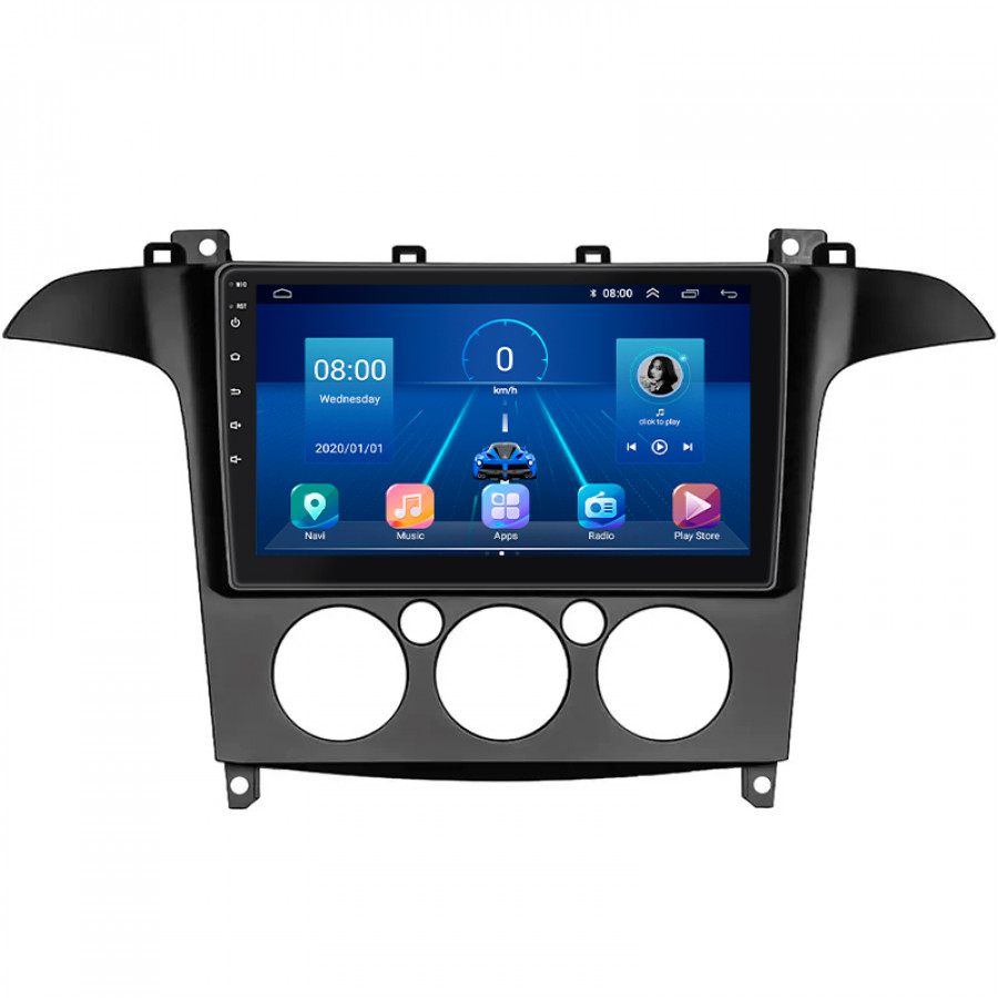 Штатная магнитола Lesko для Ford S-MAX I 2006-2010 экран 9" 2/32Gb 4G Wi-Fi GPS Top