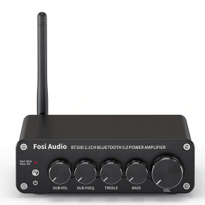 Підсилювач звуку Fosi Audio BT30D black + блок живлення 24V. Bluetooth 5.0, 2x50W+100W