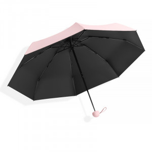 Мини-зонт 190T карманный с чехлом капсулой Pink