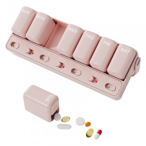 Таблетница ZS-POZ7 органайзер для таблеток 7 ячеек на 7 дней Light Pink