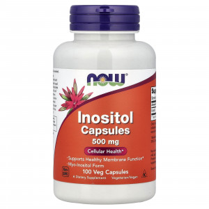 Інозітол, Inositol, Now Foods, 500 мг, 100 вегетаріанських капсул