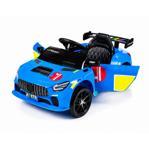 Дитячий спортивний електромобіль кабріолет зі спойлером PRIMA CAR Cabrio 6V 5A (пульт, LED-фари, музика, педаль газу), Синій