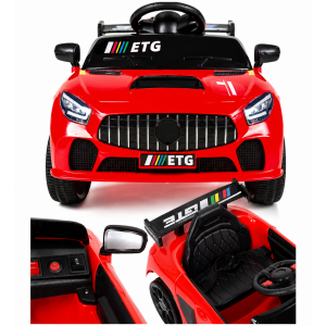 Дитячий спортивний електромобіль кабріолет зі спойлером PRIMA CAR Cabrio 6V 5A (пульт, LED-фари, музика, педаль газу), Червоний