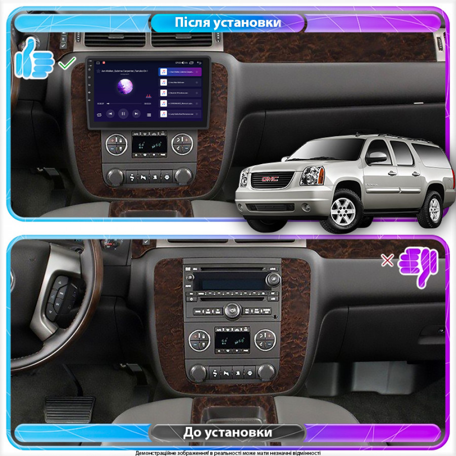 Штатная магнитола Lesko для GMC Yukon III (GMT900) 2006-2014 экран 10" 4/32Gb 4G Wi-Fi GPS Top