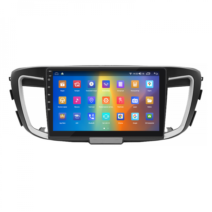 Штатная магнитола Lesko для Honda Accord IX Рестайлинг 2015-2019 экран 10" 2/32Gb CarPlay 4G Wi-Fi GPS Prime