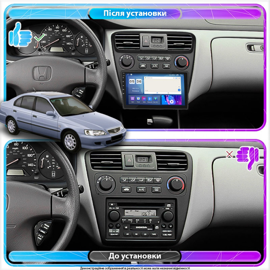 Штатная магнитола Lesko для Honda Accord VI 1997-2002 экран 9" 2/32Gb CarPlay 4G Wi-Fi GPS Prime