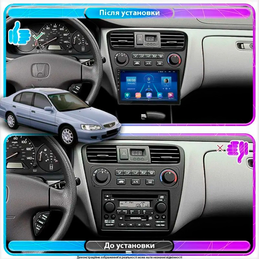 Штатная магнитола Lesko для Honda Accord VI 1997-2002 экран 9" 6/128Gb 4G Wi-Fi GPS Top