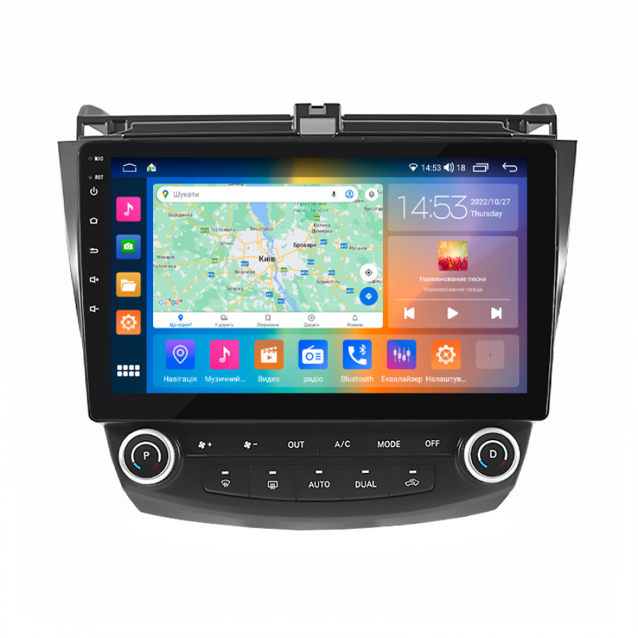 Штатная магнитола Lesko для Honda Accord VII Рестайлинг 2005-2008 экран 10" 2/32Gb CarPlay 4G Wi-Fi GPS Prime