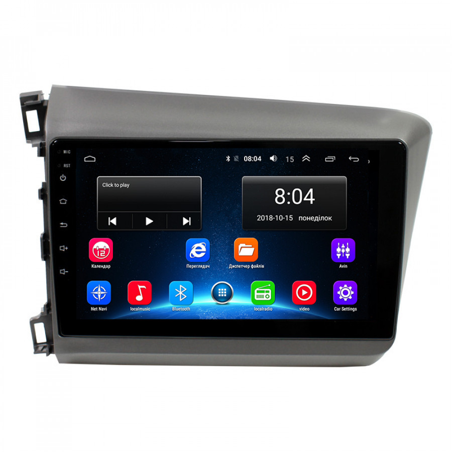 Штатная магнитола Lesko для Honda Civic IX 2011-2015 экран 9" 2/32Gb Wi-Fi GPS Base