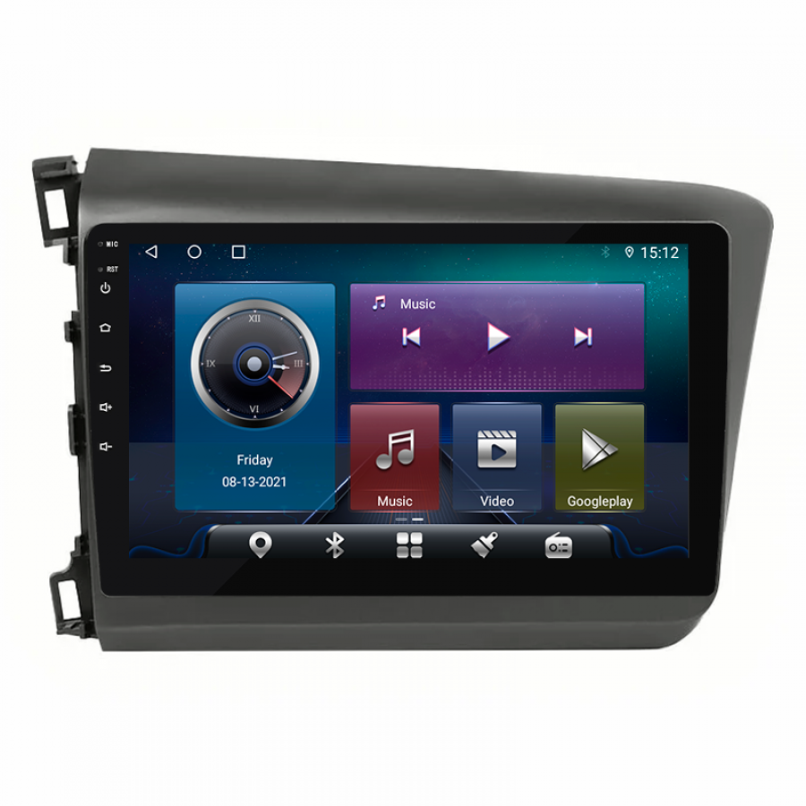 Штатная магнитола Lesko для Honda Civic IX 2011-2015 экран 9" 4/64Gb 4G Wi-Fi GPS Top