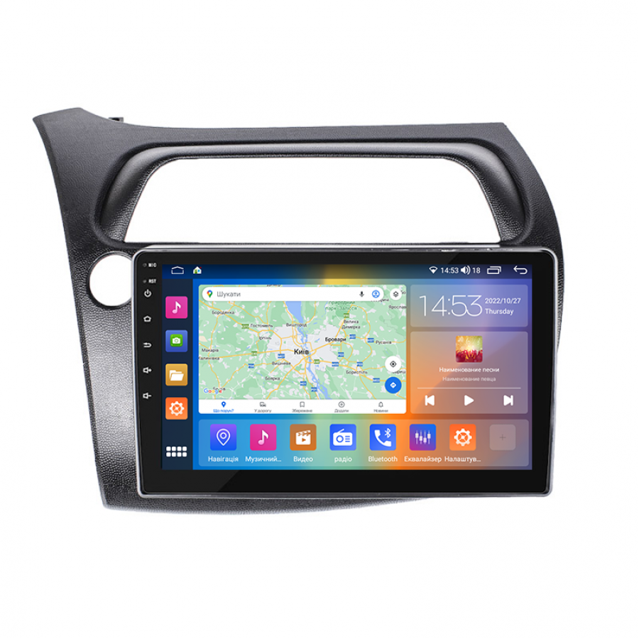 Штатная магнитола Lesko для Honda Civic Type R VIII Рестайлинг 2008-2011 экран 9" 4/64Gb CarPlay 4G Wi-Fi GPS Prime