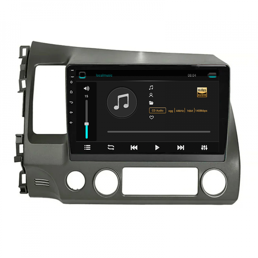 Штатная магнитола Lesko для Honda Civic VIII 2005-2009 экран 10" 2/32Gb 4G Wi-Fi GPS Top