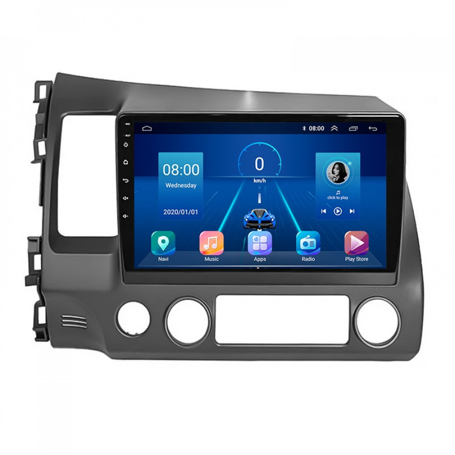 Штатная магнитола Lesko для Honda Civic VIII 2005-2009 экран 10" 6/128Gb 4G Wi-Fi GPS Top