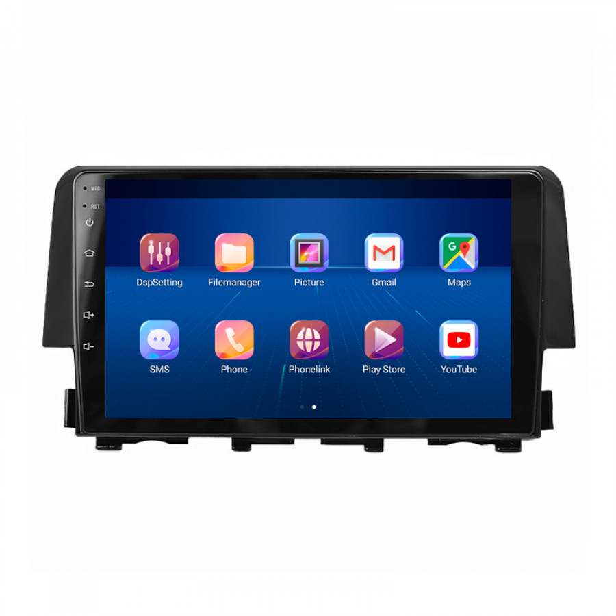Штатная магнитола Lesko для Honda Civic X 2015-2021 экран 9" 4/64Gb 4G Wi-Fi GPS Top