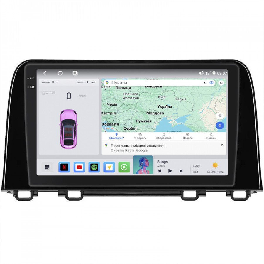 Штатная магнитола Lesko для Honda CR-V V Рестайлинг 2019-н.в. экран 9" 4/64 QLED CarPlay 4G Wi-Fi GPS 360 Prime