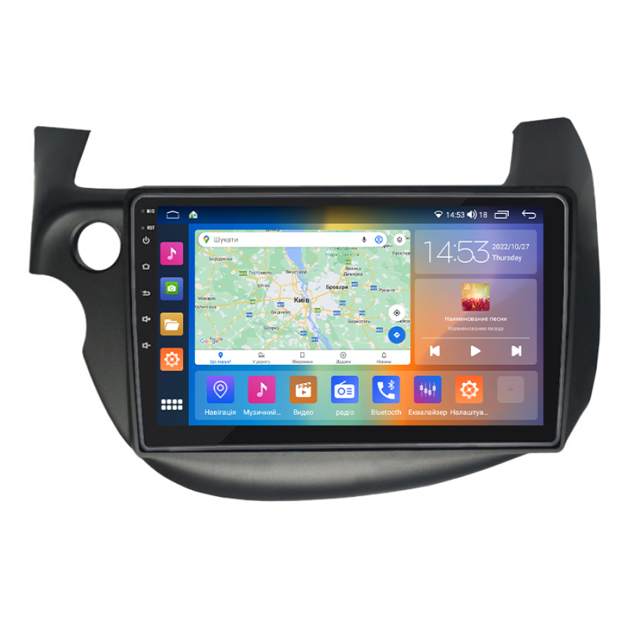 Штатная магнитола Lesko для Honda Fit II 2007-2014 экран 10" 2/32Gb CarPlay 4G Wi-Fi GPS Prime