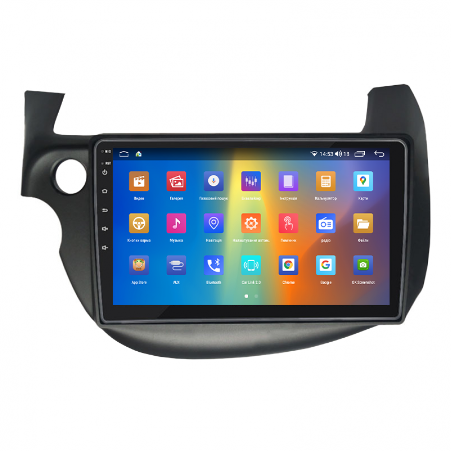 Штатная магнитола Lesko для Honda Fit II 2007-2014 экран 10" 4/64Gb CarPlay 4G Wi-Fi GPS Prime