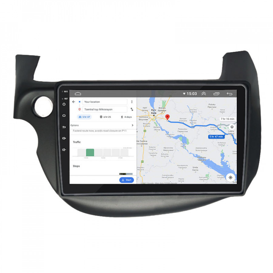Штатная магнитола Lesko для Honda Fit II 2007-2014 экран 10" 2/32Gb 4G Wi-Fi GPS Top