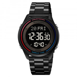 Спортивний чоловічий годинник Skmei 2412SBK Black Steel