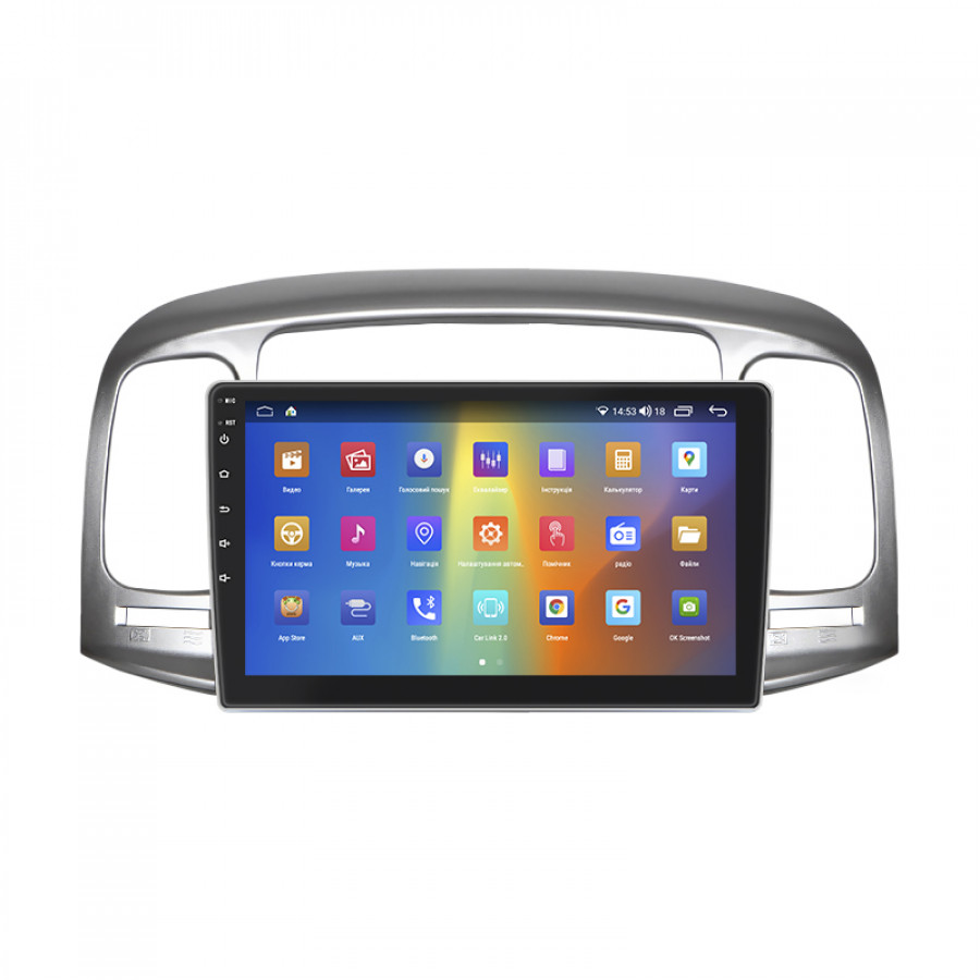 Штатная магнитола Lesko для Hyundai Accent III 2006-2011 экран 9" 4/64Gb CarPlay 4G Wi-Fi GPS Prime
