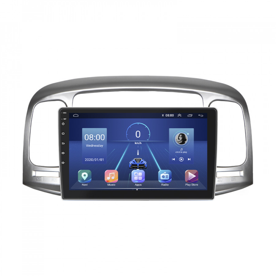 Штатная магнитола Lesko для Hyundai Accent III 2006-2011 экран 9" 4/64Gb 4G Wi-Fi GPS Top