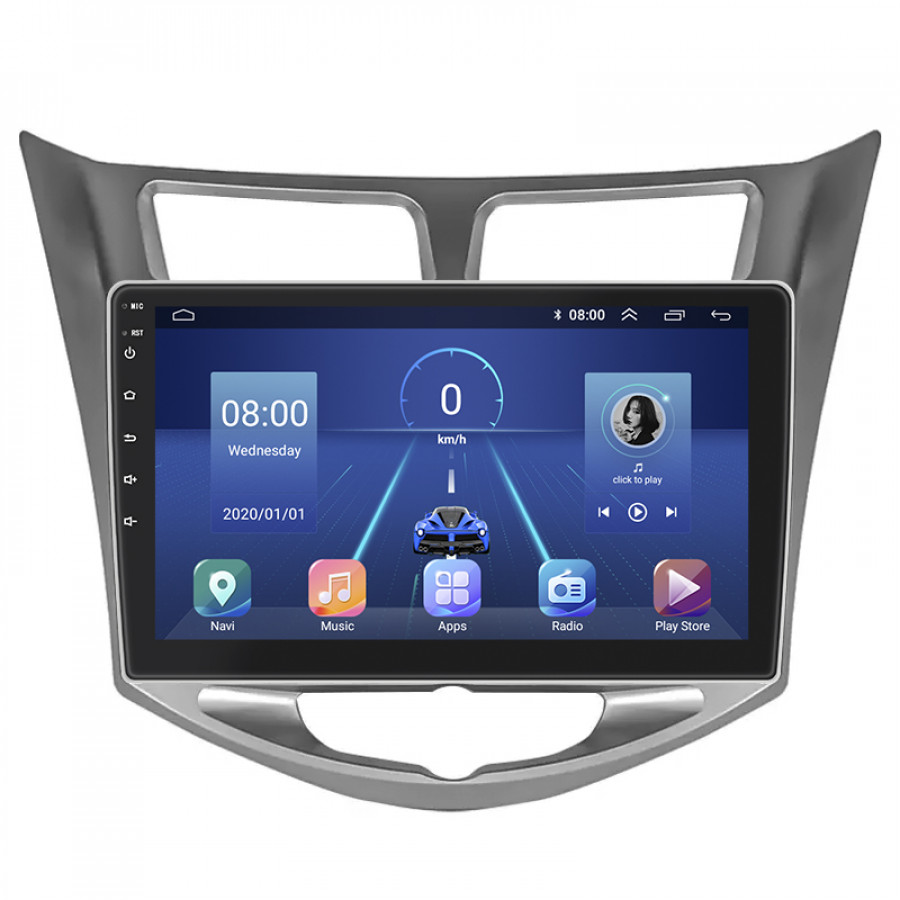 Штатная магнитола Lesko для Hyundai Accent IV 2010-2017 экран 10" 4/64Gb 4G Wi-Fi GPS Top